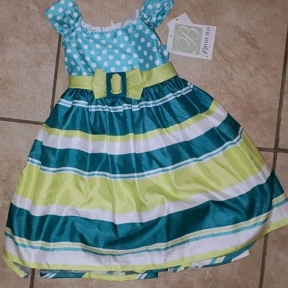 bonnie jean polka dot birthday dress Bonnie Jean Girls 7-16 Floral Flock Hipster Dress – S&D Kids main image 1